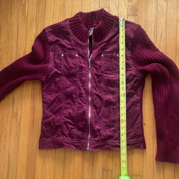 Vintage Camp Beverly Hills Corduroy & Knit Full Zip Jacket - Large 14/16